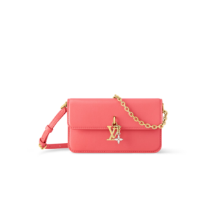 Louis Vuitton Wallet On Chain LV Bloom Shoulder Bag 7.9in/ 20cm Sweet Coral Gold Hardware For Women M14548