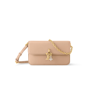 Louis Vuitton Wallet On Chain LV Bloom Shoulder Bag 7.9in/ 20cm Sand Gold Hardware For Women M14581