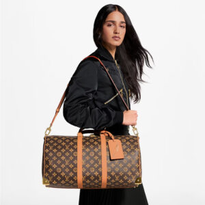 Alternative view of Louis Vuitton Keepall Trunk 45 Travel Bag 17.7in/ 45cm Ebene Monogram Origine Gold Hardware M28339