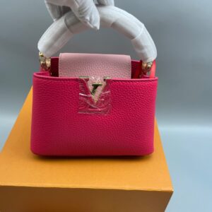 Alternative view of Louis Vuitton Capucines Mini Top Handle Bag 8.3in/ 21cm Pink Gold Hardware For Women
