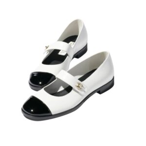 Chanel Mary Janes White And Black For Women - G45280 B15786 NT981