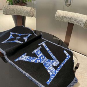 Alternative view of Louis Vuitton MNG Two-Sided Scarf Blue For Women