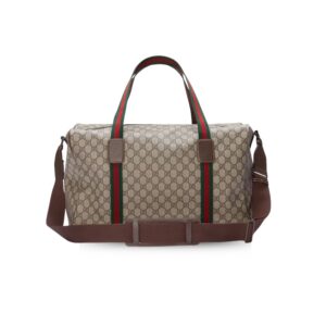 Gucci Medium Duffle Bag With Web Beige 17.9 In/ 45.5 Cm 758664 FACK7 9768