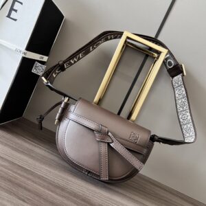 Alternative view of Loewe Gate Dual Mini Shoulder Bag 8.3in/ 21cm Dark Brown Gold Hardware For Women