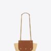 Saint Laurent Mini Manon In Raffia And Aged Vegetable-Tanned Beige For Women 9.1 Inches/ 23 Cm 774269GAAED9051 - Image 6