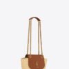Saint Laurent Mini Manon In Raffia And Aged Vegetable-Tanned Beige For Women 9.1 Inches/ 23 Cm 774269GAAED9051 - Image 3