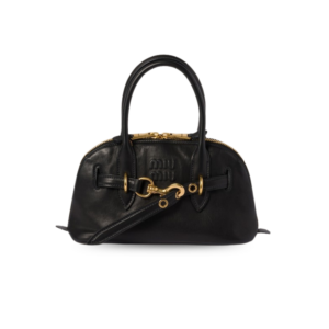 Miu Miu Aventure Small Tote Bag 11in/ 28cm Black Antiqued Gold Hardware For Women 5BB169_2BBL_F0002_V_OOO