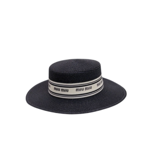 Miu Miu Straw Hat In Raffia Black For Women 57cm/22.4in