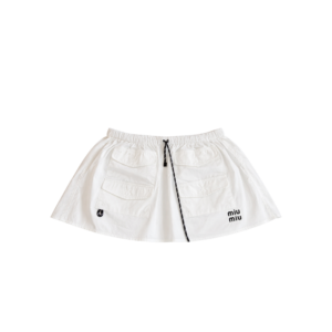 Miu Miu Technical Poplin Utility Mini Skirt White For Women