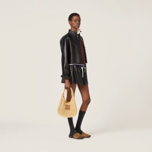 Alternative view of Miu Miu Raffia-Effect Woven Hobo Bag Beige For Women 30cm/12in - 5BC164_ADO1_F0A5T_V_OOO
