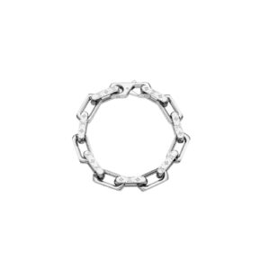 Louis Vuitton Monogram Chain Bracelet Silver Tone For Men M00308