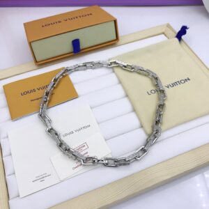 Alternative view of Louis Vuitton Monogram Chain Necklace Silver Tone For Men M00307