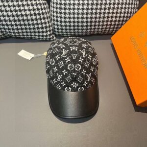 Louis Vuitton Monogram Jacquard Denim Cap Black For Men