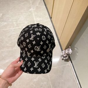 Louis Vuitton Monogram Pattern Cap Black For Women
