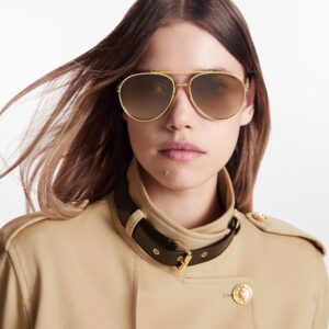 Alternative view of Louis Vuitton My LV Chain Pilot Sunglasses Gold For Women Z1539W