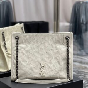 Alternative view of Saint Laurent Niki Shopping Medium Tote Bag 12.9in/ 33cm White Silver Hardware For Women