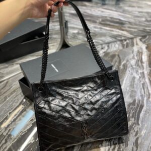 Alternative view of Saint Laurent Niki Shopping Medium Tote Bag 12.9in/ 33cm Black Silver Hardware For Women