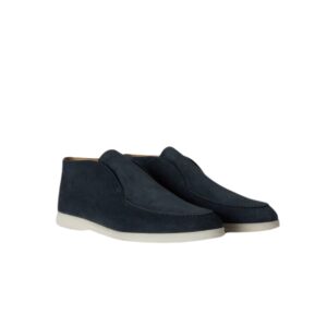 Loro Piana Open Walk Chukka Boots Dark Blue For Men FAB4368