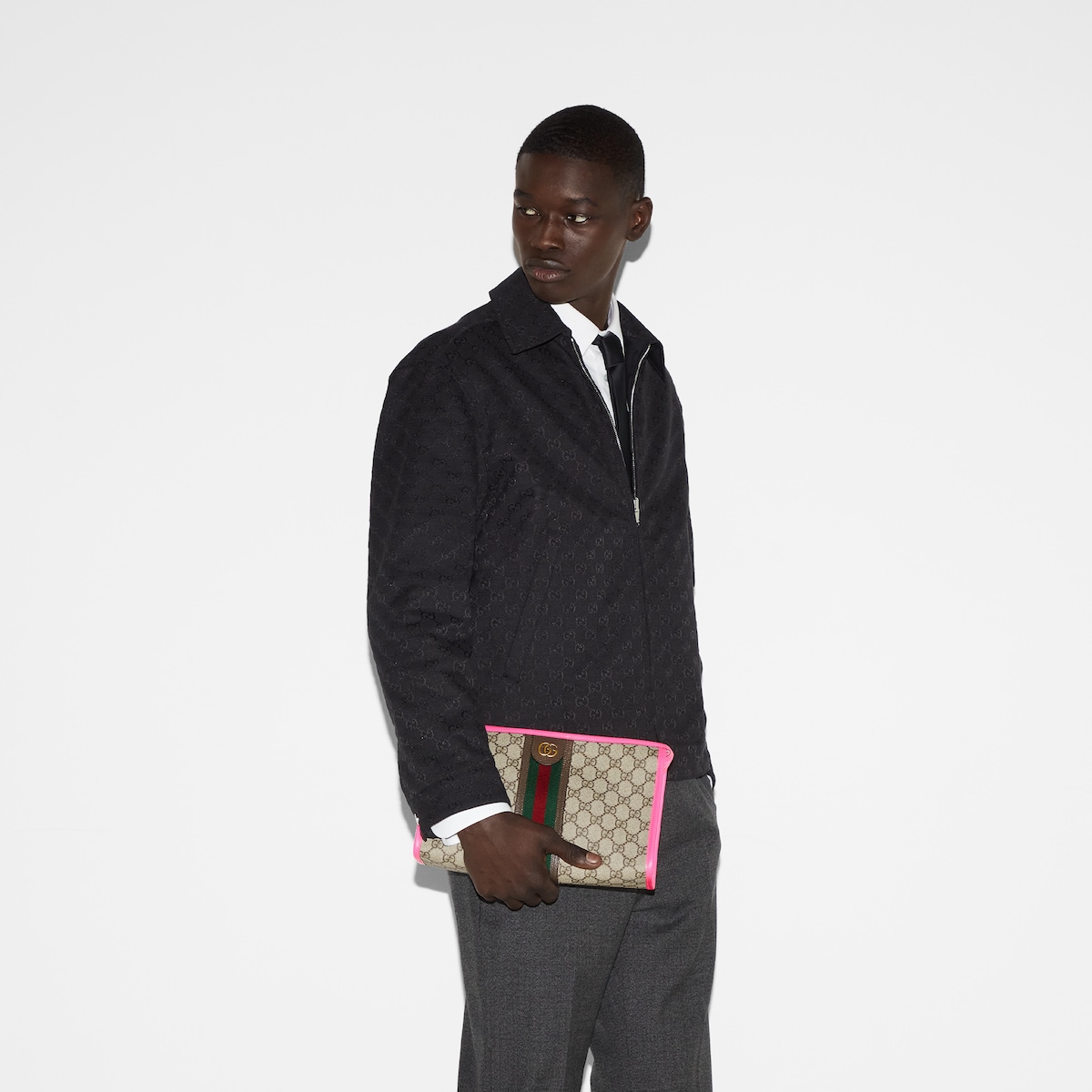 Gucci Ophidia Clutch & Pouch 11.2in/ 28.5cm Beige Gold Hardware For Men 598234 FADI7 9766 - Image 2