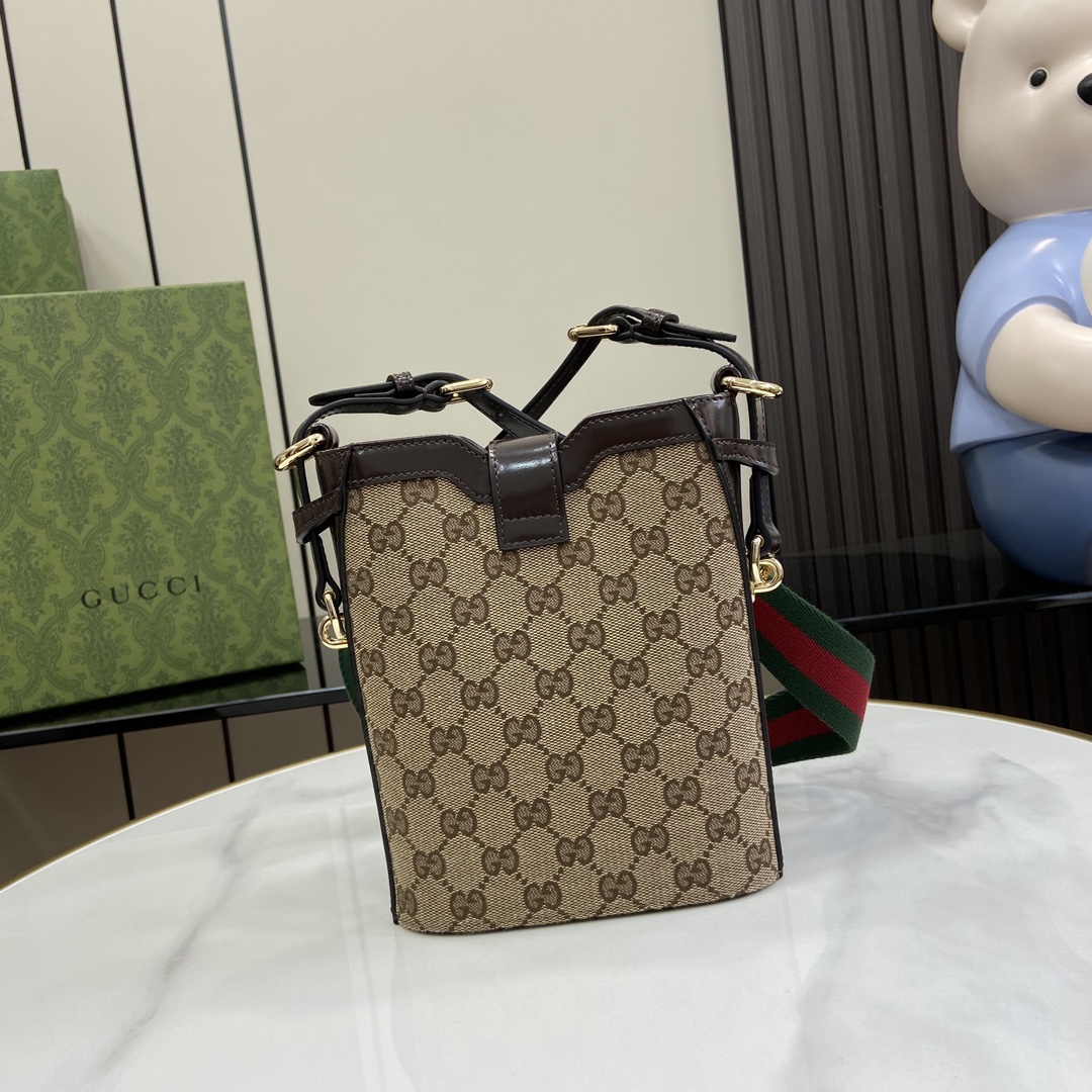Gucci Original GG Small Bucket Bag Beige For Women 7.7in/19.5cm 782919 FADAC 9762 - Image 8