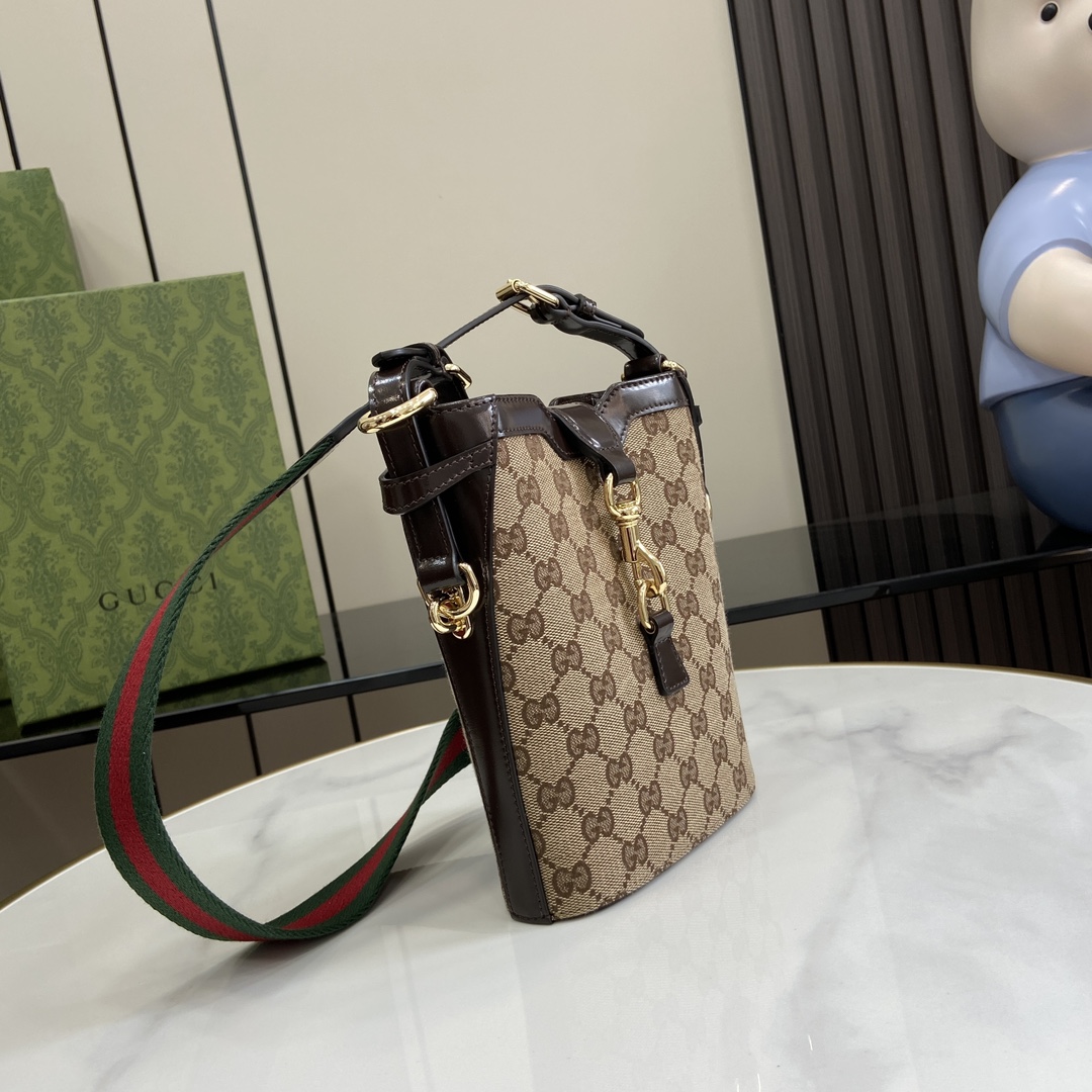 Gucci Original GG Small Bucket Bag Beige For Women 7.7in/19.5cm 782919 FADAC 9762 - Image 7