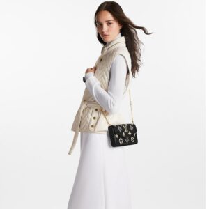 Alternative view of Louis Vuitton Pochette Felicie Shoulder Bag  8.3in/ 21cm Black/ Beige Gold Hardware For Women M82479