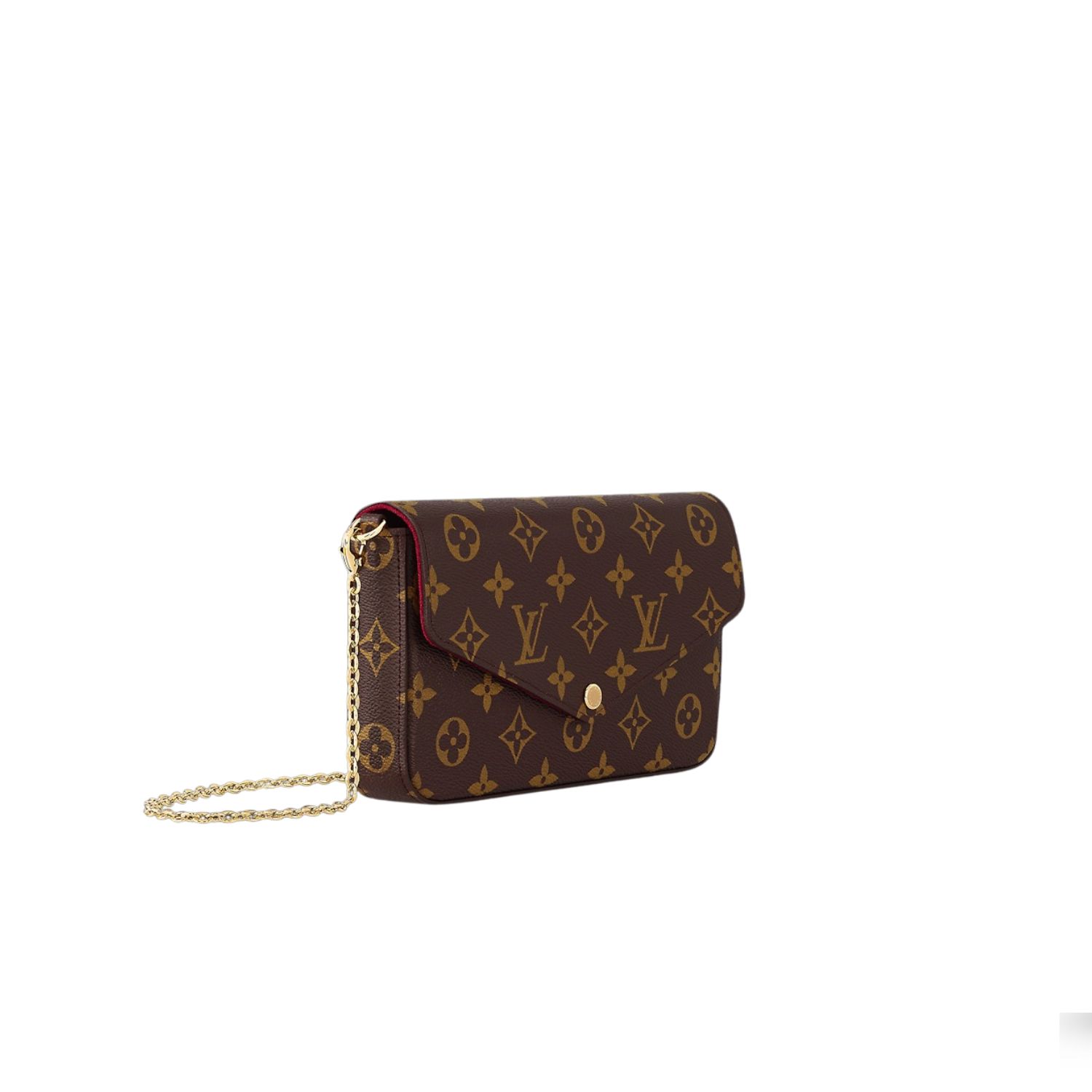 Louis Vuitton Pochette Felicie Shoulder Bag 8.3in/ 21cm Fuchsia Monogram Canvas Gold Hardware For Women M81896 - Image 5