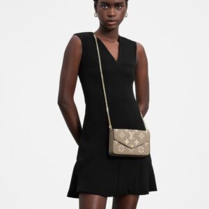 Alternative view of Louis Vuitton Pochette Felicie Shoulder Bag  8.3in/ 21cm Tourterelle Gray/ Cream Gold Hardware For Women M82610