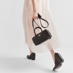 Alternative view of Prada Multi-Pocket Top Handle Bag 9.5in/ 24cm Black Antique Nappa For Women Silver Hardware 1BB098-UVL-F0002-V-T2O