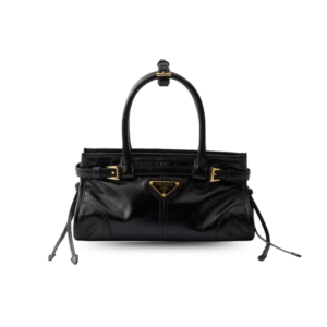 Prada Bonnie Small Shoulder Bag 10in/ 26cm Black Gold Hardware 1BH215_2CYR_F0002_V_OOO