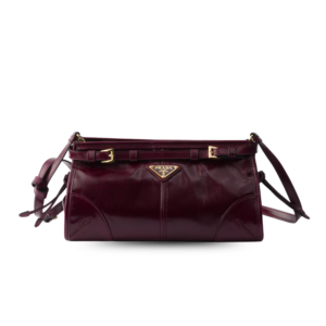 Prada Bonnie Small Shoulder Bag 10in/ 26cm Burgundy Gold Hardware 1BH215_2CYR_F0LV7_V_OOO