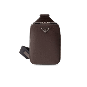 Prada Brique Saffiano Crossbody Bag 5.5in/ 14cm Coffee Leather For Men 2VZ106_9Z2_F0201_V_OOO