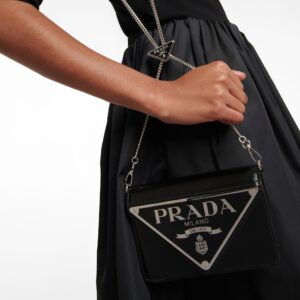 Alternative view of Prada Brushed Shoulder Bag Black For Women, Women's Bags 6.7in/17cm