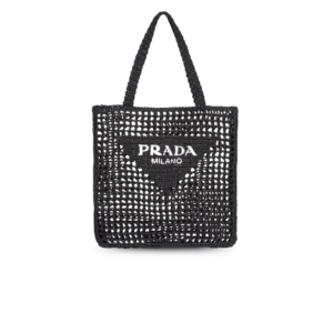 Prada Crochet Tote Bag 14.9in 38cm Black For Women 1BG393_2A2T_F0002_V_OOO