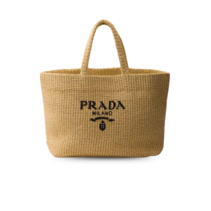 Prada Crochet Tote Bag 18.5in/ 47cm Natural For Women