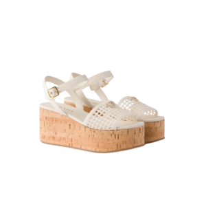 Prada Crochet Wedge Platform Sandals Ivory For Women 1XZ791_2F46_F0304_F_075