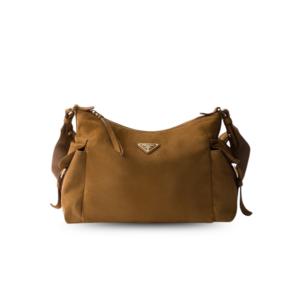 Prada Explore Large Shoulder Bag 12.6in/ 32cm Cinnamon Suede Gold Hardware For Women 1BC264_008_F0401_V_NOO
