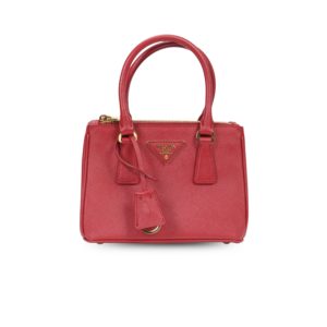 Prada Galleria Mini Top Handle Bag 7.8in/ 20cm Burgundy Saffiano Gold Hardware For Women