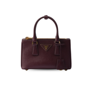 Prada Galleria Mini Top Handle Bag 8.3in/ 21cm Burgundy Saffiano Gold Hardware For Women ‎‎‎1BA916_NZV_F0007_V_EOO