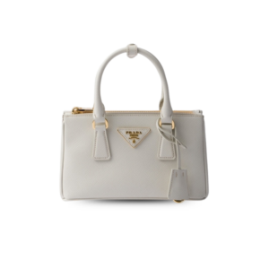 Prada Galleria Mini Top Handle Bag 8.3in/ 21cm Chalk White Saffiano Gold Hardware For Women ‎‎‎1BA916_NZV_F0K74_V_EOO