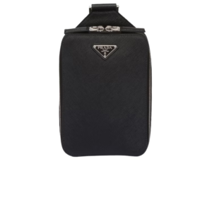 Prada Leather Shoulder Bag 5.5in/ 14cm Black Silver Hardware For Men 2VZ106_9Z2_F0002_V_OOO