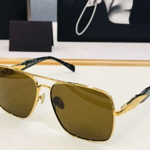 Prada Letter Logo Sunglasses Gold For Women