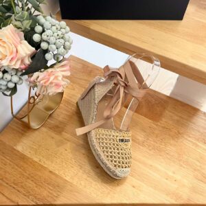 Alternative view of Linen Espadrille Wedge Sandals Beige For Women