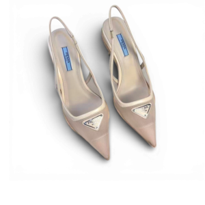 Prada Mesh Fabric Slingback Pumps Beige For Women PRD 1I828M_099_F0F24_F_045