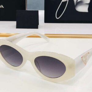 Prada Oval Sunglasses White For Women