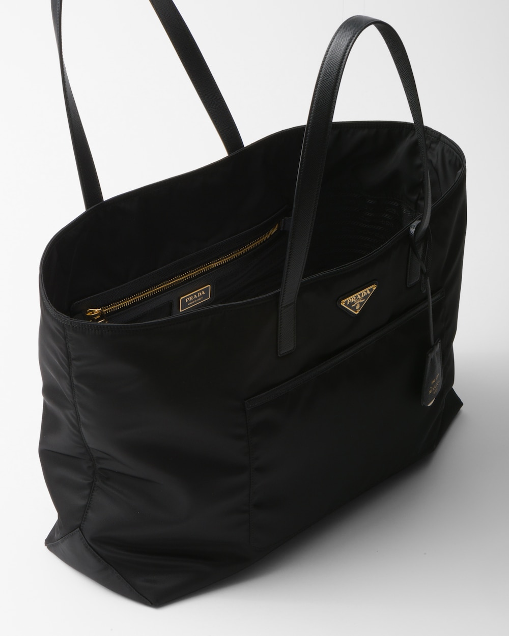 Prada Re-Edition 1978 Large Re-Nylon And Saffiano Tote Bag Black For Women 16.9 Inches/ 43 Cm 1BG527_R064_F0002_V_OOO - Image 4
