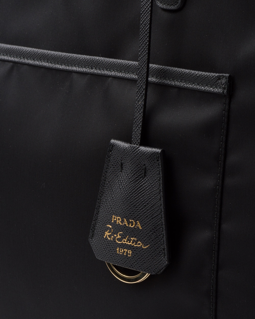 Prada Re-Edition 1978 Large Re-Nylon And Saffiano Tote Bag Black For Women 16.9 Inches/ 43 Cm 1BG527_R064_F0002_V_OOO - Image 3