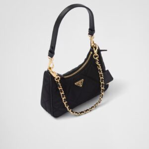 Alternative view of Prada Re-Edition 1995 Chaîne Re-Nylon Mini-Bag Black For Women 1BC204_2AOS_F0002_V_QOO- 22 Cm/ 8.6 Inches