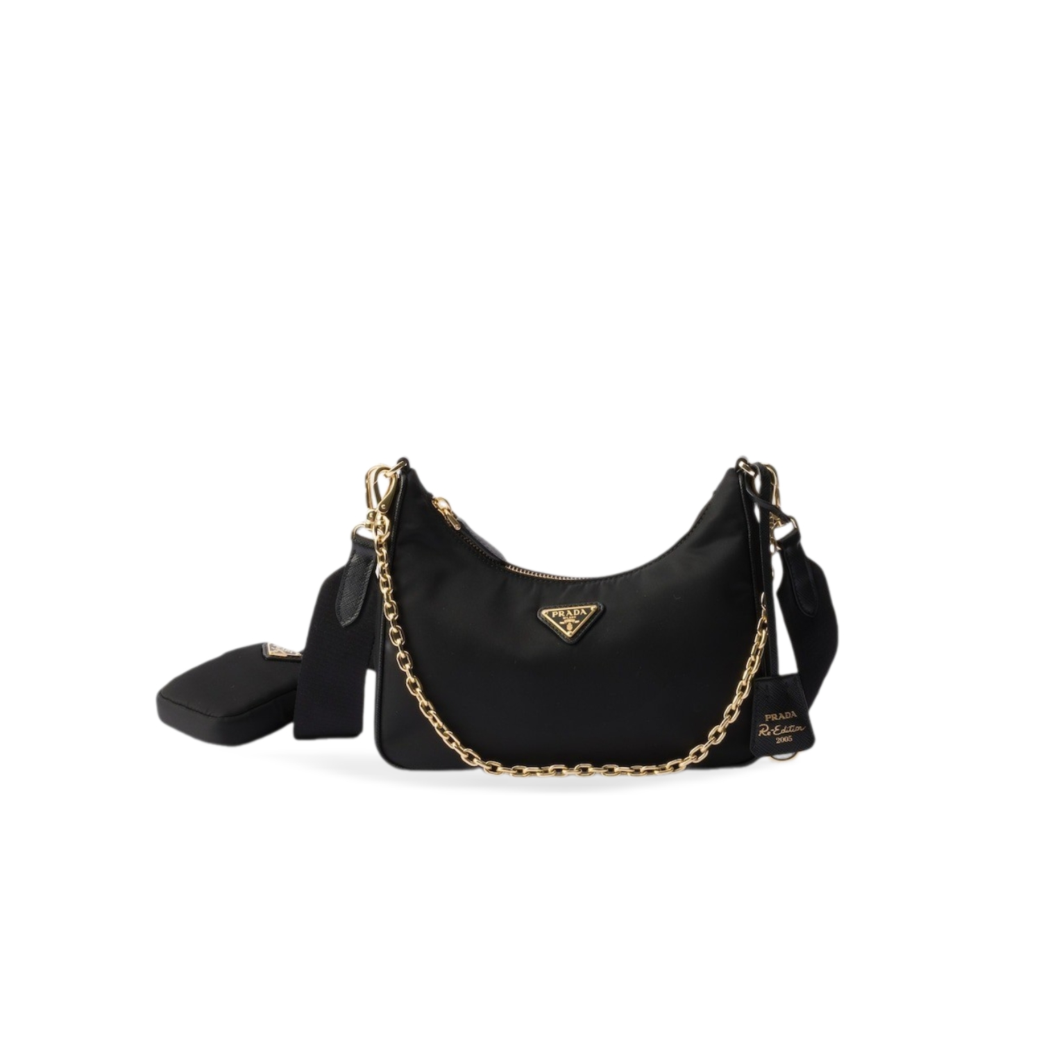 Prada Re-Edition 2005 Re-Nylon Bag Black For Women, Women's Bags 8.6in/22cm 1BH204_R064_F0632_V_V9L