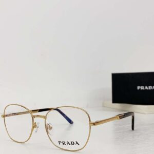 Prada Round Glasses Gold For Women